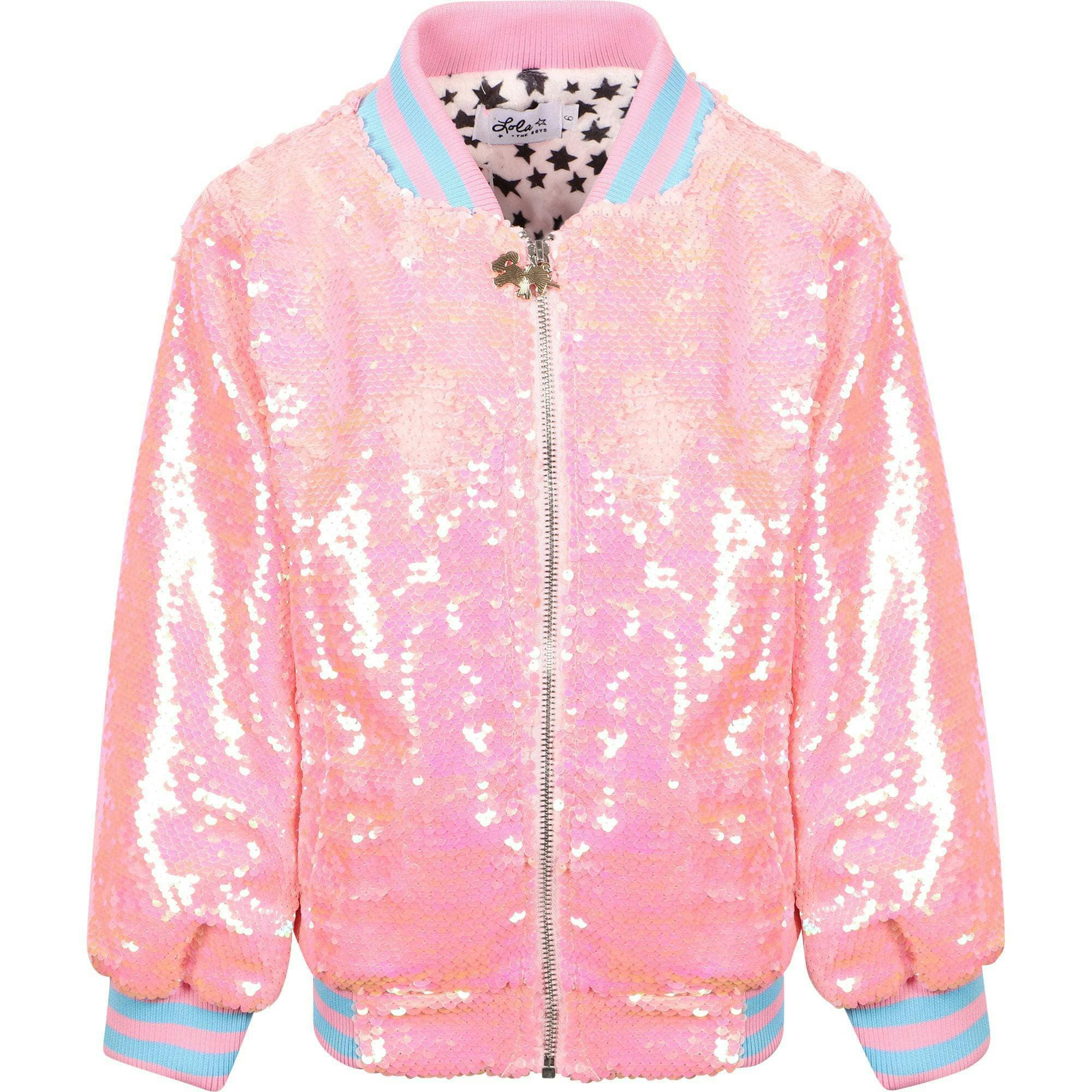 Pretty in Pink Unicorn Sequin Bomber