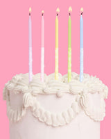 Pastel Glitter Candles - 10 glitter candles