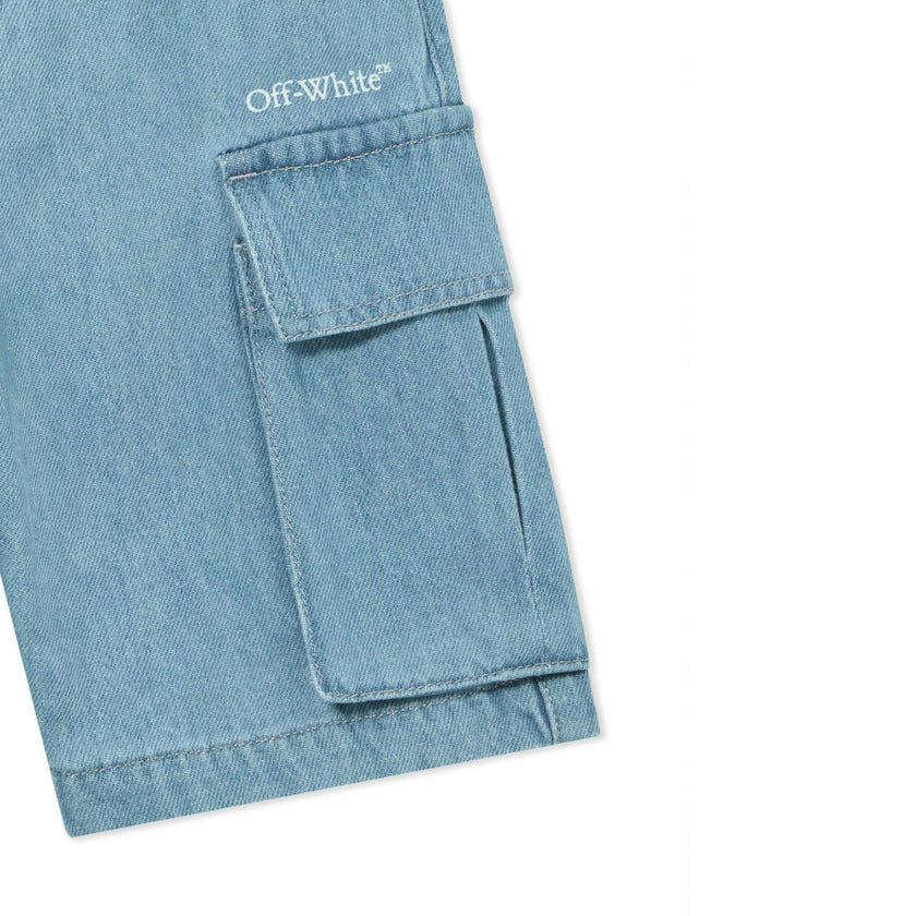Blue Diagonal Sketch Cargo Shorts