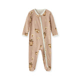 Mushroom Organic Cotton Zipper Footed Romper