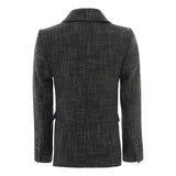 Smoky Gray Peak Lapel Blazer