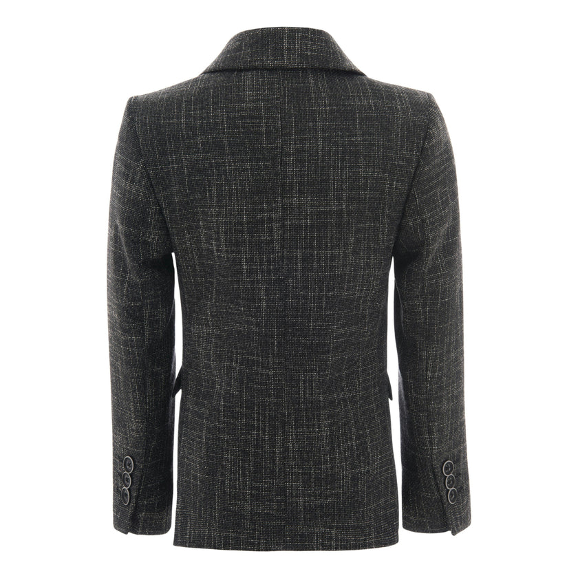 Smoky Gray Peak Lapel Blazer
