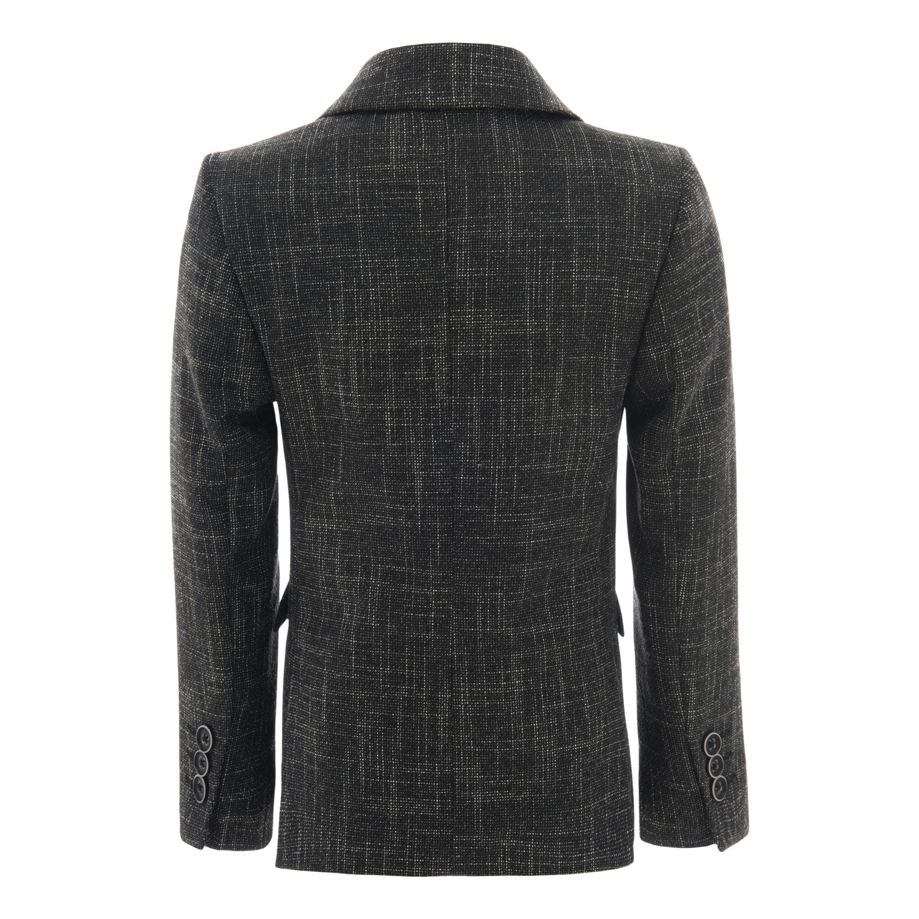Smoky Gray Peak Lapel Blazer