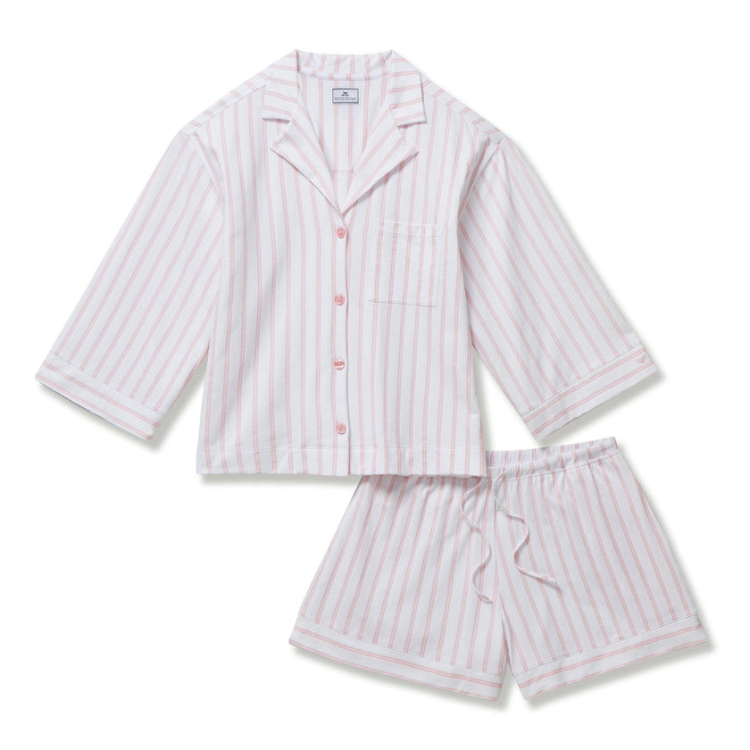 The Olivia Pima Short Set in Pink Stripe