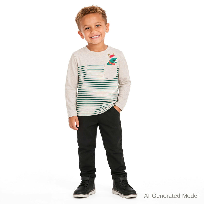 Playful Pocket Tee | Holiday Dino