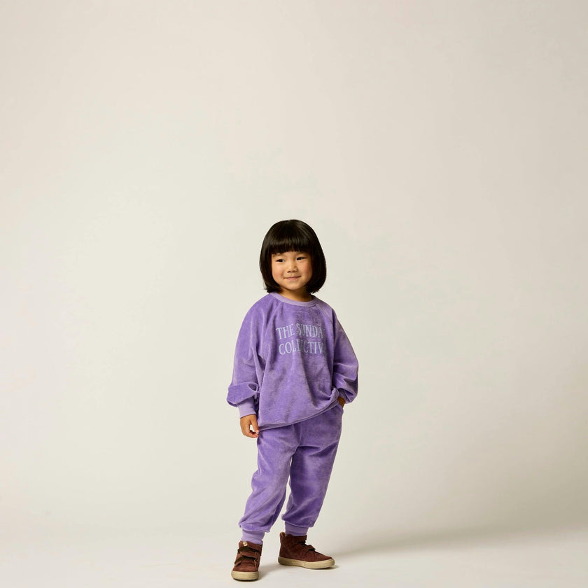 Velour Brooklyn Sweatshirt in Violet