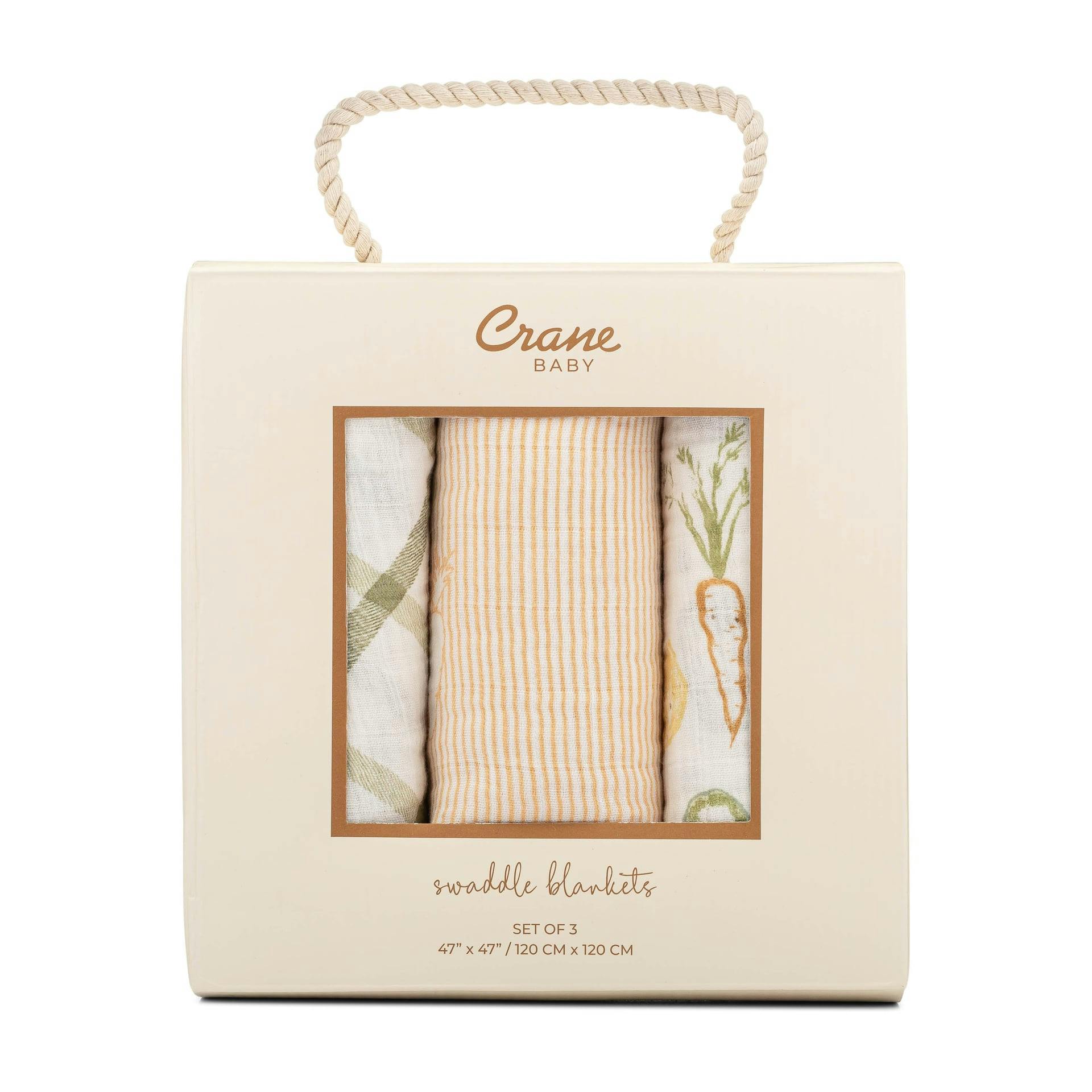 Clementine Cotton Muslin Swaddle Blanket Set (Veggies, Set of 3)