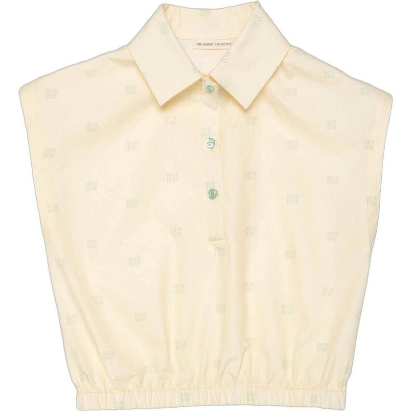 Organic Collar Summer Top in Buttercup