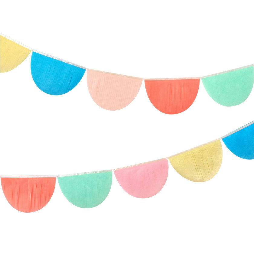Rainbow Tissue Paper Scallop Garland Set