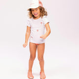 Swim Shirt Short Sleeves - White - White Pearl