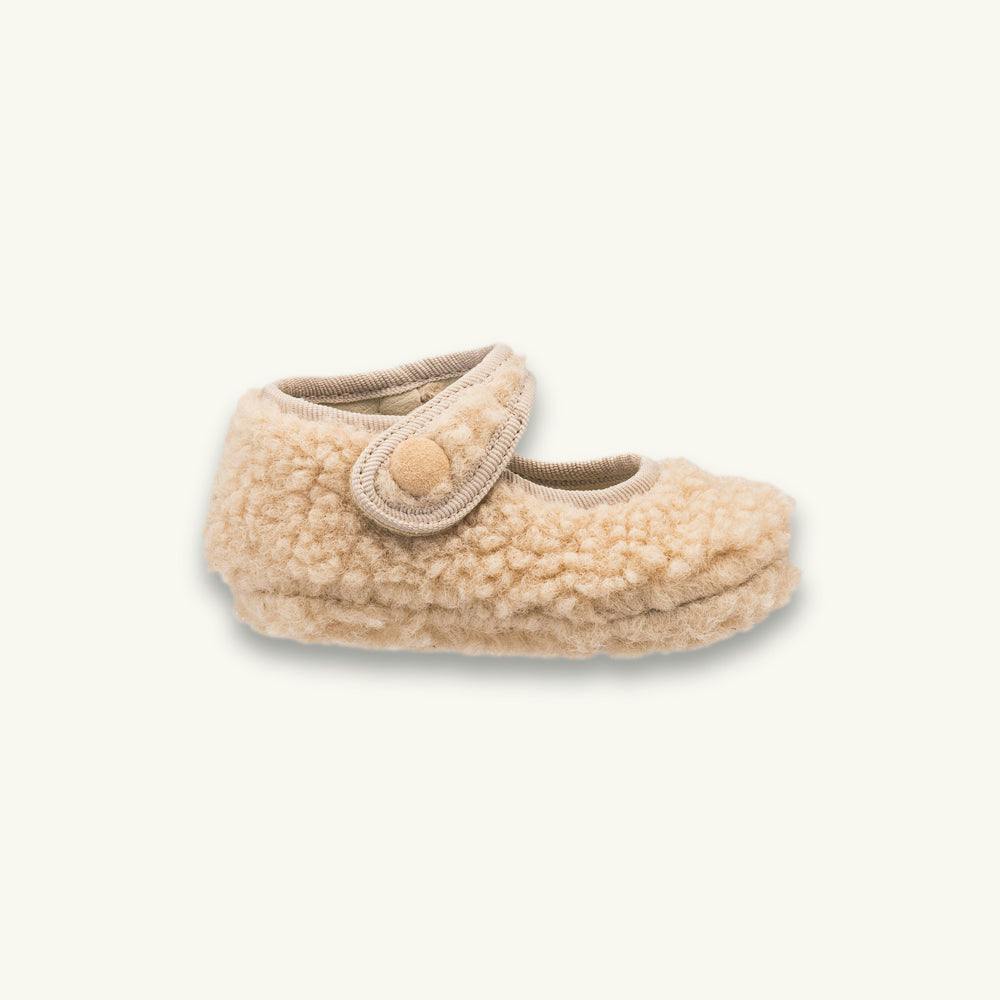Baby Shearling Mary Jane | Beige