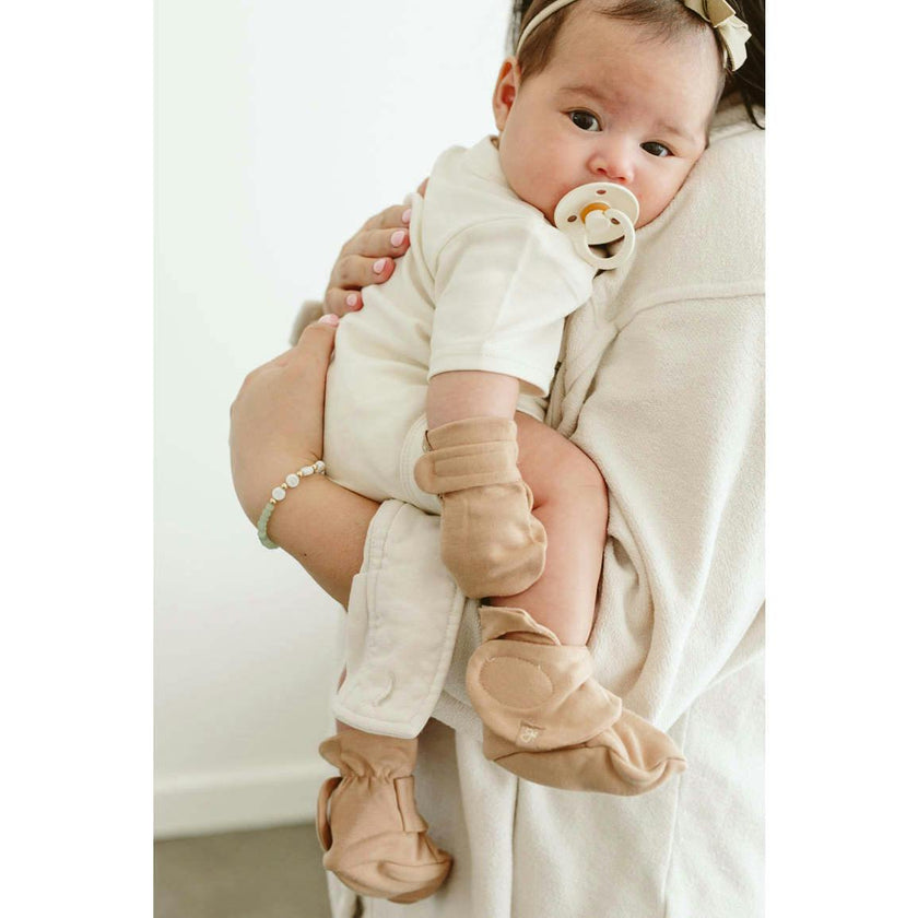STAY ON 2-PACK BOOTS | CITY BLOCKS + SANDSTONE — Bamboo Organic Cotton Blend, 0–6M