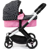 Bayer Design Dolls: Pram Xeo - Hearts Black & Pink