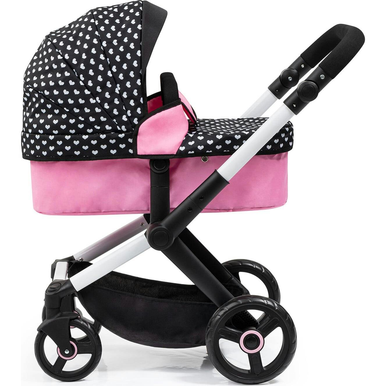 Bayer Design Dolls: Pram Xeo - Hearts Black & Pink