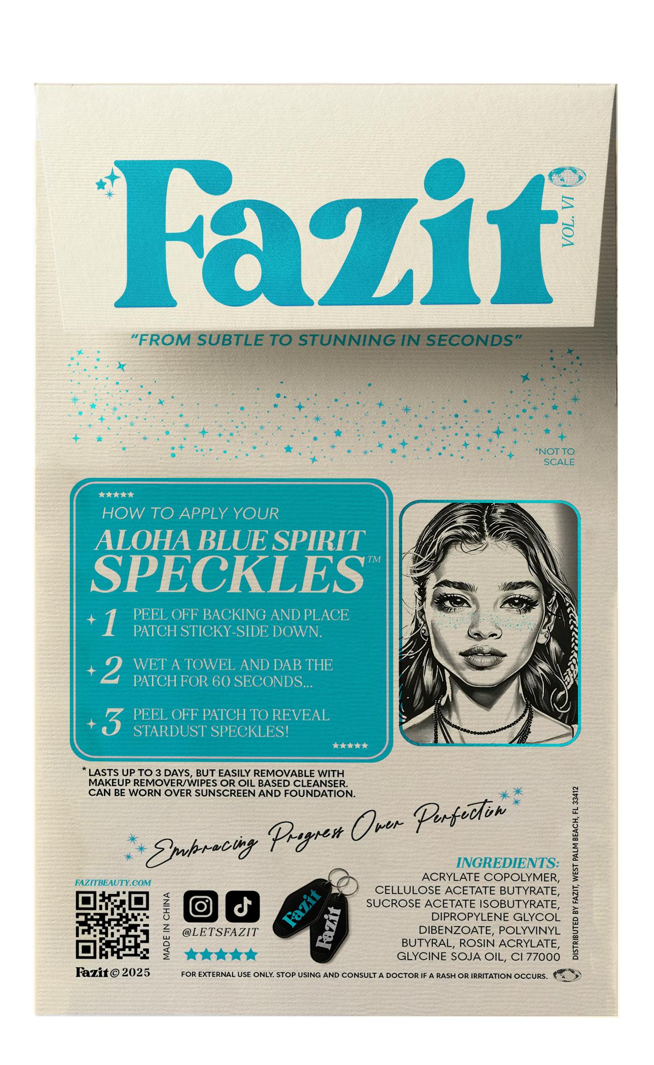 Aloha Blue Spirit Speckles Makeup Patches - Team Spirit Collection