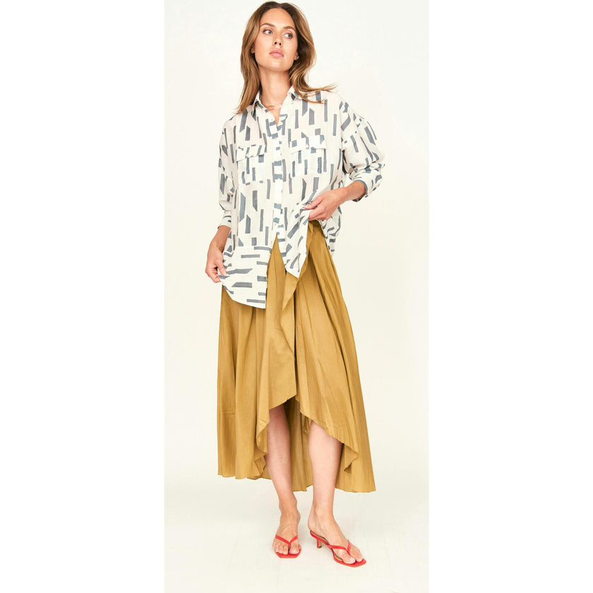 Kyoto Shirt in White Rainfall