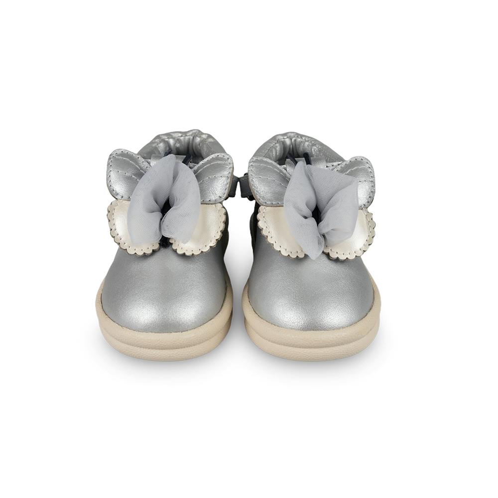 Vlindy Shoes | Silver Grey Metallic Leather