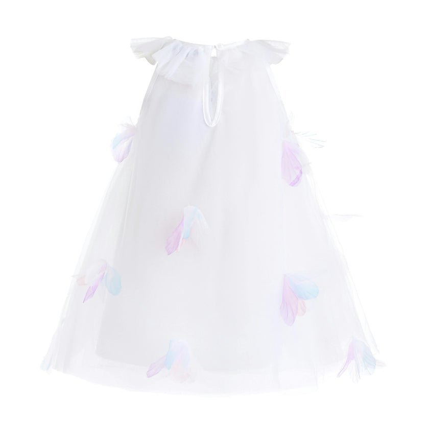 White Pastel Seraphielle Petal Tulle Dress