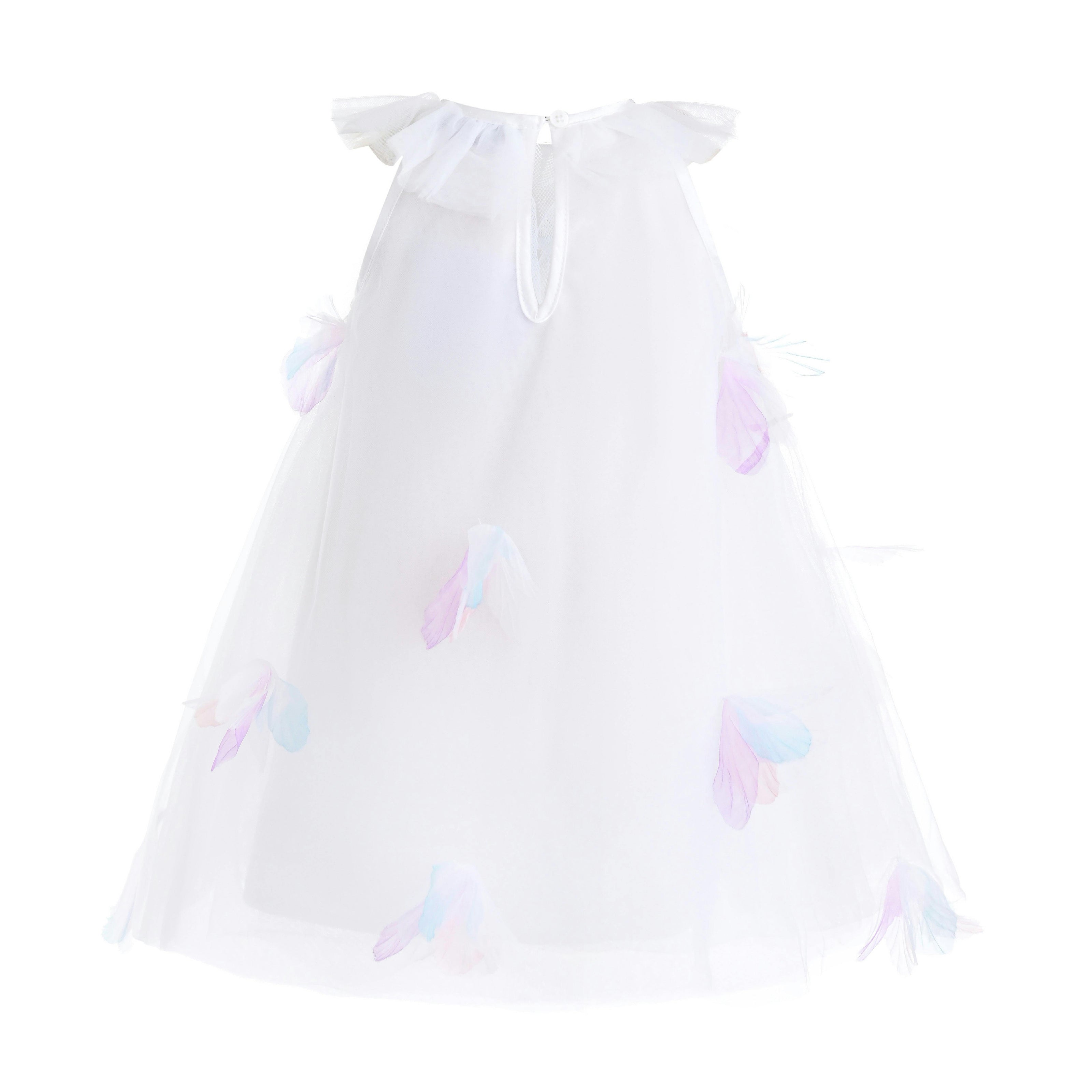 White Pastel Seraphielle Petal Tulle Dress
