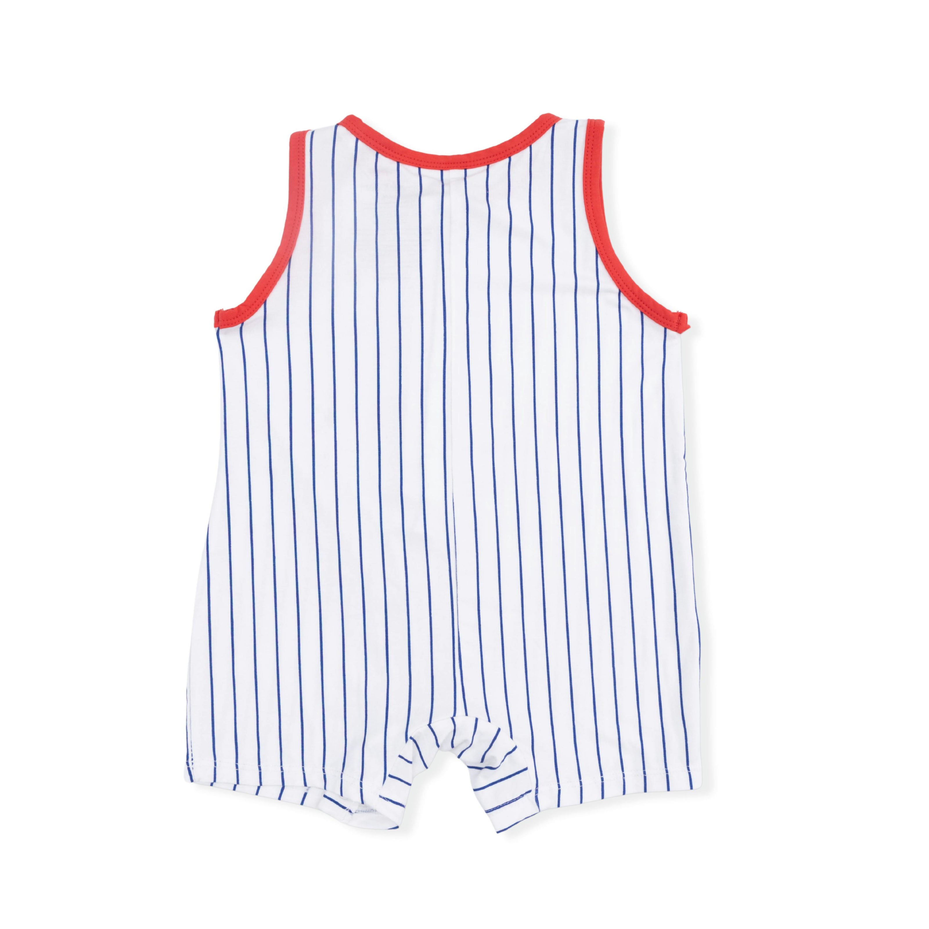 Baseball Stripe - Sleeveless Shortie Romper