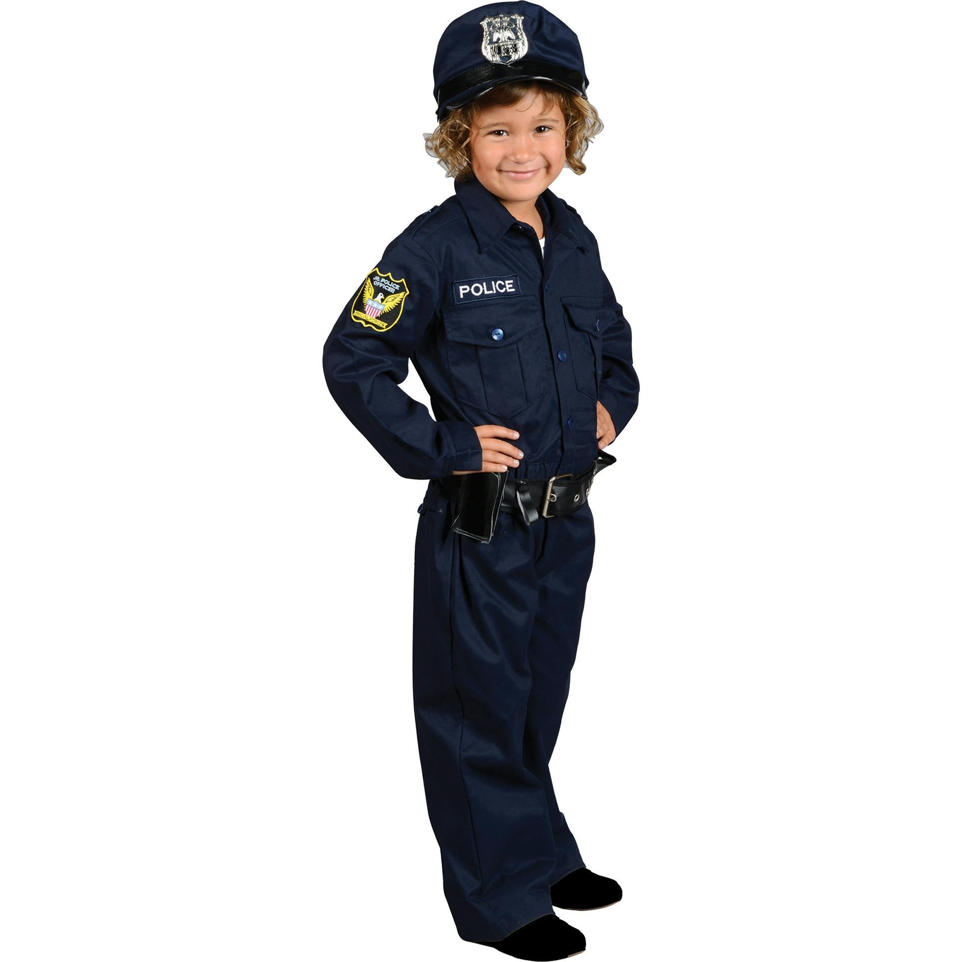 Jr. Police Officer Suit with Cap and Belt, Navy