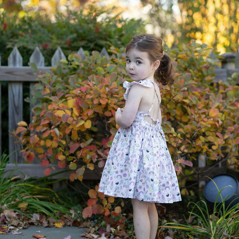 Ruffle Sleeve Dress in 90s Toys