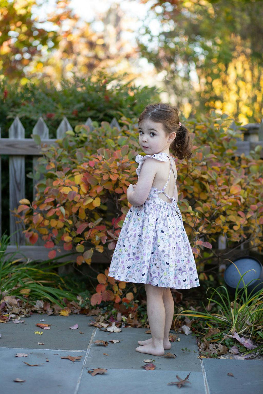 Ruffle Sleeve Dress in 90s Toys
