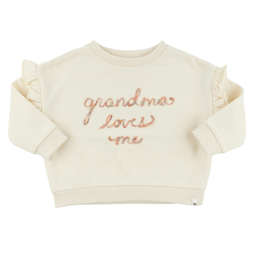 "grandma loves me" Ruffle Slouch