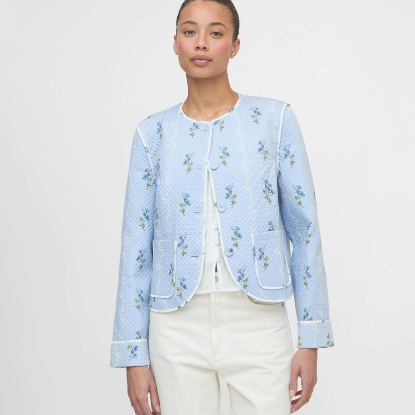 The Cropped Rowan Jacket - Bluebell Waltz
