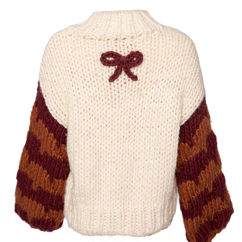 Aimee Sweater in Orange & Cream
