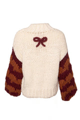 Aimee Sweater in Orange & Cream