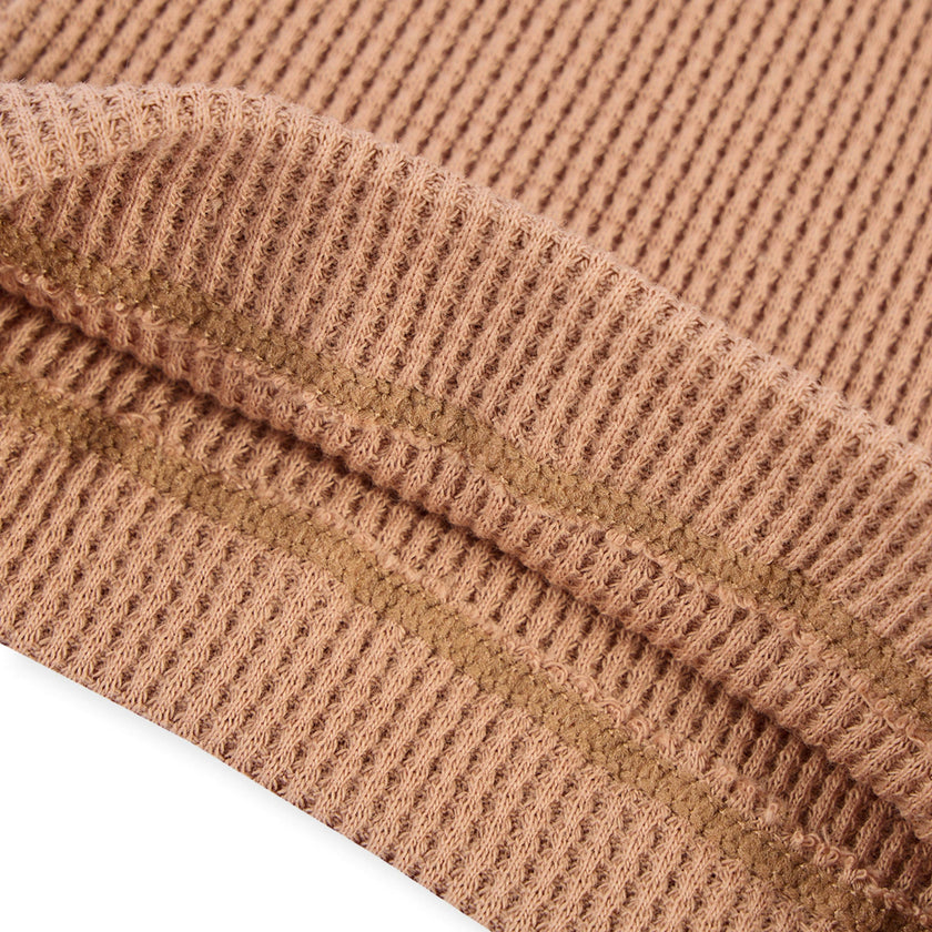 Tawny Rose Waffle Knotted Beanie Hat