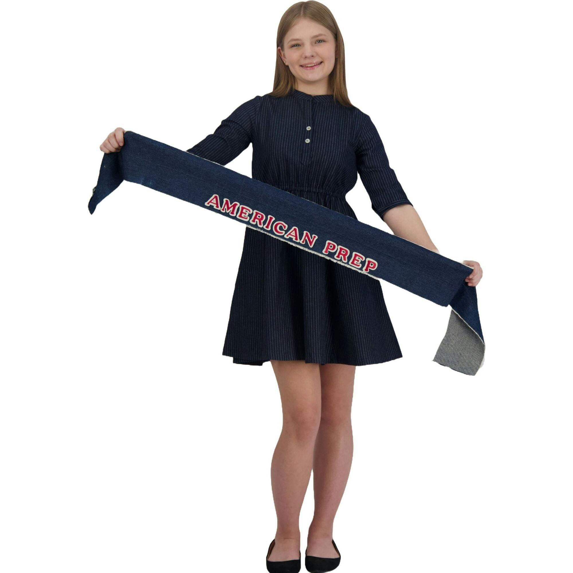 Gabriela Circle Checkered Elastic Waist Skirt Dress, Navy