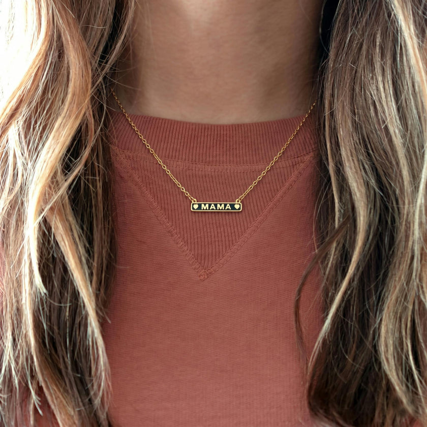 Mama Enamel ID Necklace