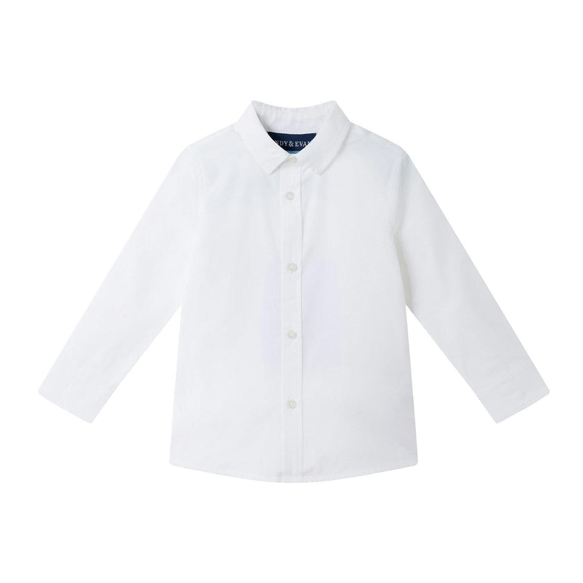 Kids White Buttondown Bowtie and Suspenders Set