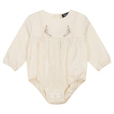 Floral Embroidered Snap Bottom Bubble