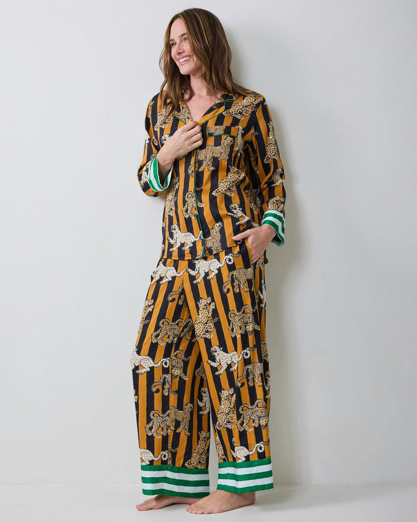 Leopard Stripes - Eco Satin Soho Set - Butterscotch
