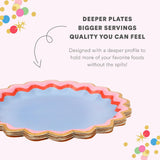 Packed Party Rainbow Ric Rac 10ct Paper Dessert Plates | Gold Foil Scalloped 5-Color Mix Party Plates | 8 Inch Birthday Plates