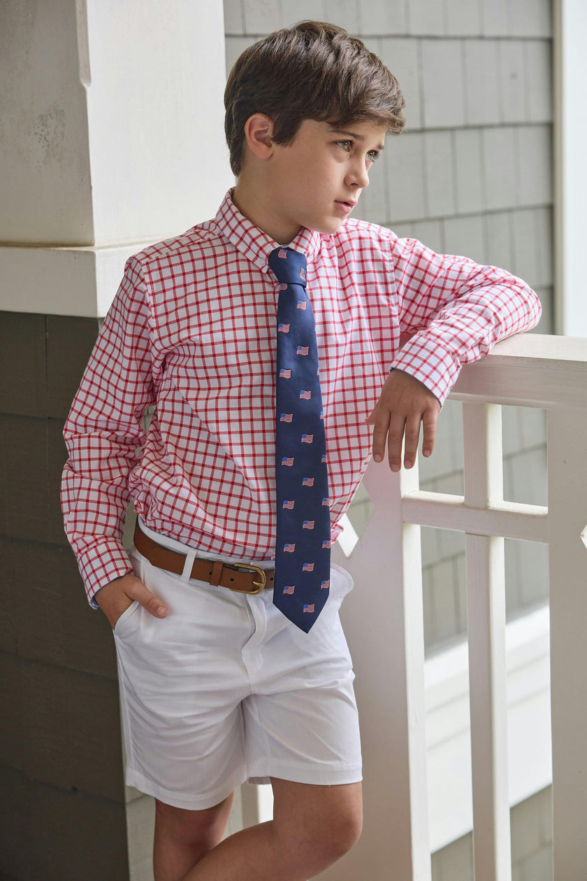 Button Down Shirt - Red Windowpane
