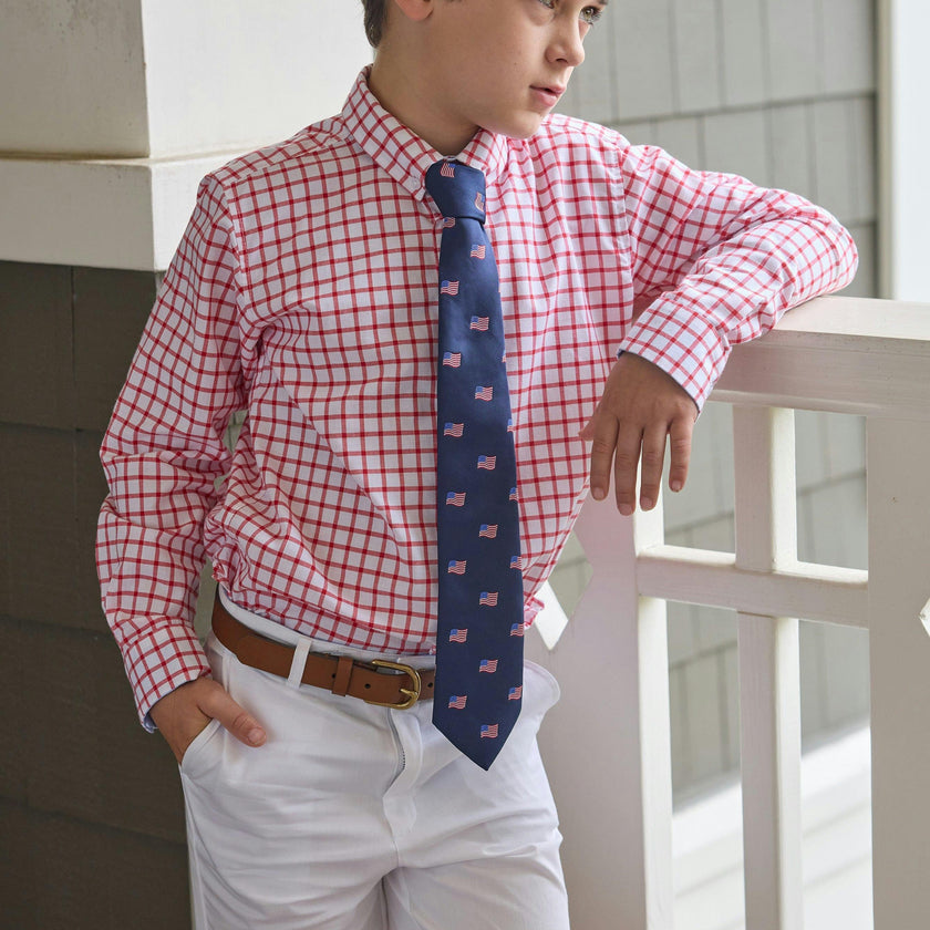 Button Down Shirt - Red Windowpane