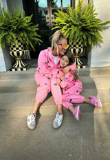 Women's Evil Eye Hoodie Set Pink