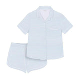 Blue Stripes Woman's Pima Cotton Short Pajama Set