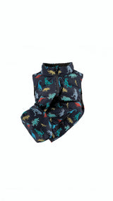 Casey Reversible Lightweight Down Puffer Vest, Dinosaur Dudes
