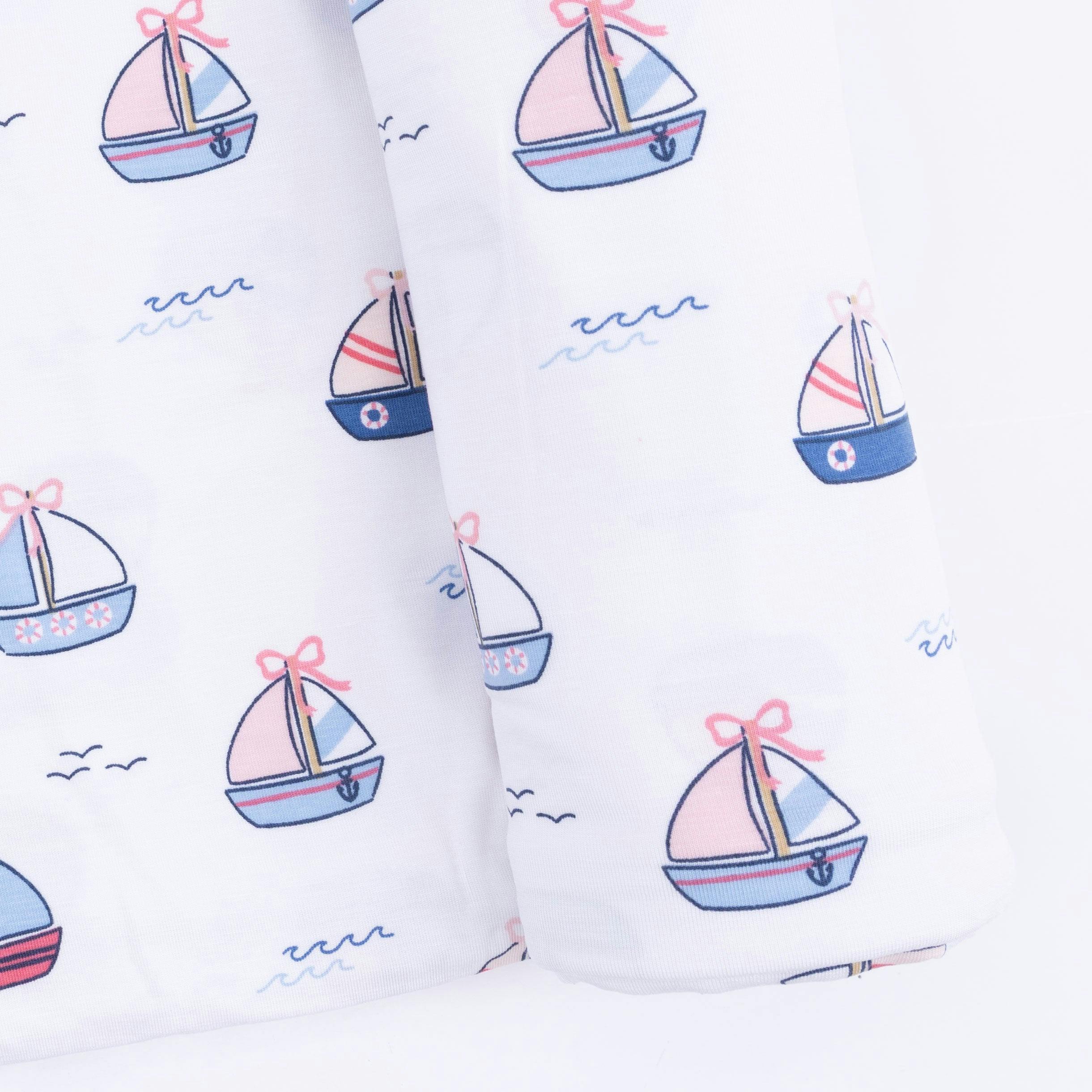Bubbly Sailboats Pink - Swaddle Blanket