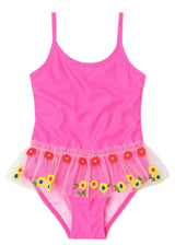 Floral Tutu Neon Pink Swimsuit