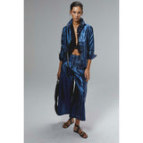 San Marino Metallic Linen Shirt - Dark Blue