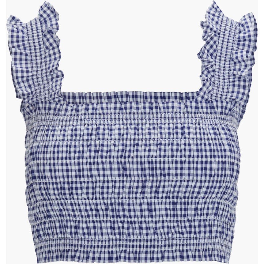 The Azalea Nap Top - Navy Gingham