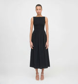 The Cosima Nap Dress - Black Tonal Seersucker