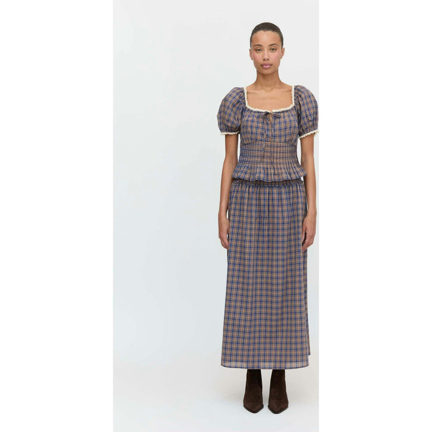 The Paulina Top - Brown Spencer Plaid