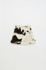COW FUR SKIRT BEIGE